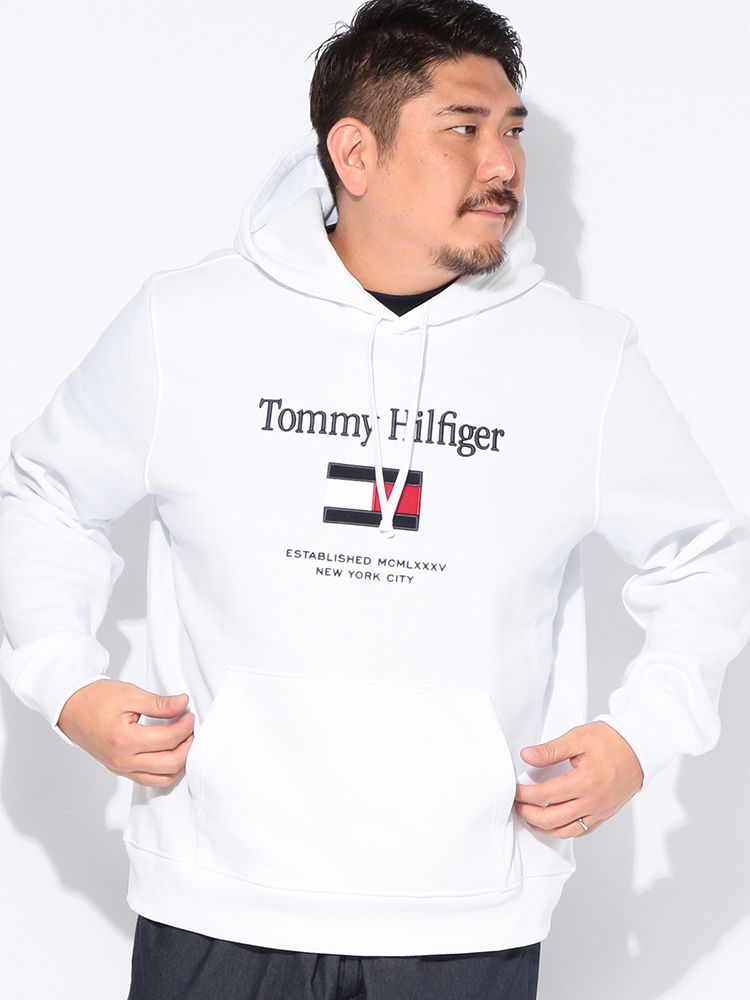 パーカー メンズ 大きいサイズ ロゴ刺繍 ポケット付き プルオーバー TOMMY HILFIGER (トミーヒルフィガー)