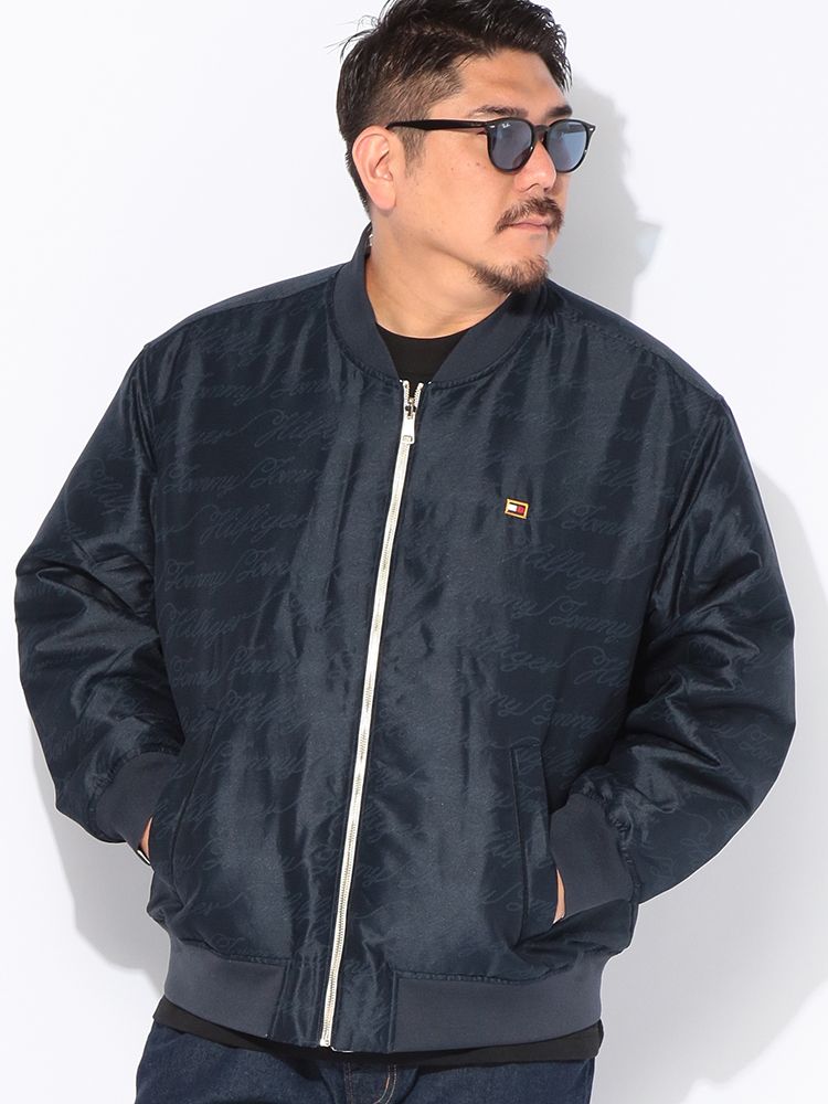 ジャケット メンズ 大きいサイズ 撥水 リバーシブル ロゴ入り ボンバージャケット TOMMY HILFIGER (トミーヒルフィガー)