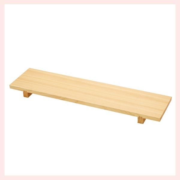 ヒノキ製（ウレタン塗装）両国盛台（長角盛台）「約60x15xH4cm」／横綱（L60）　※桧,日本製,国産,天然素材,手作り,木製,ウッド,業務用,家庭,食器,和食,お寿司,お鮨,お刺身,お造り,板　◎2個目～大幅値引き対象商品
