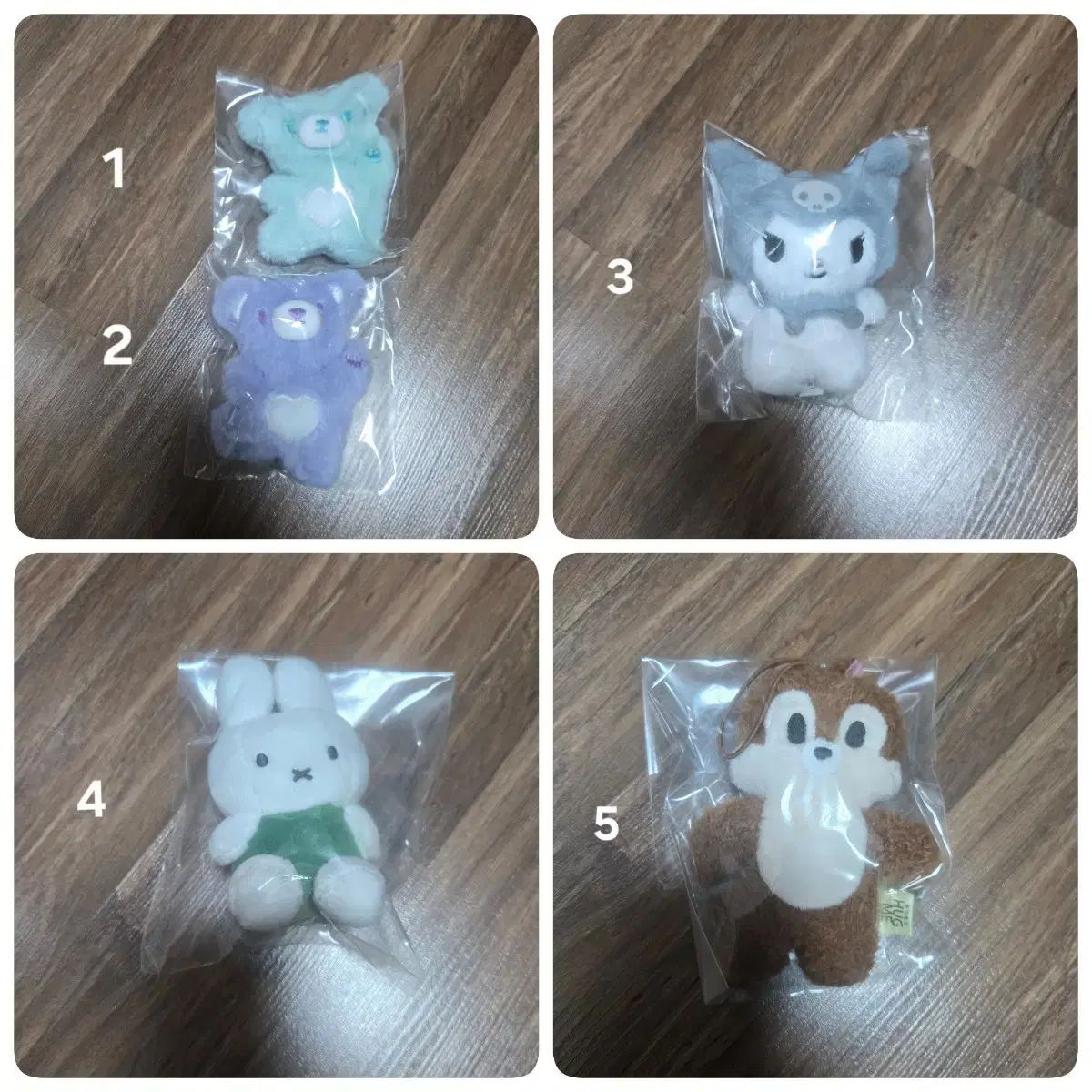 可愛いキャラクターぬいぐるみキーホルダーコレクション (本文価格記載)