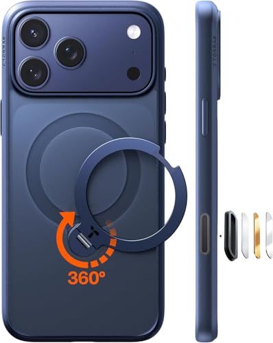 TORRAS iPhone 17 Pro 用 ケース【多機能一体・360°新定点回転スタント?】 Magsafe対応 【Ostand Q3 Spin】高耐久性 耐衝撃 セ?ンマイ式スタント? リンク? 縦横両対応 マク?ネット搭載 急速充電対 f677273e