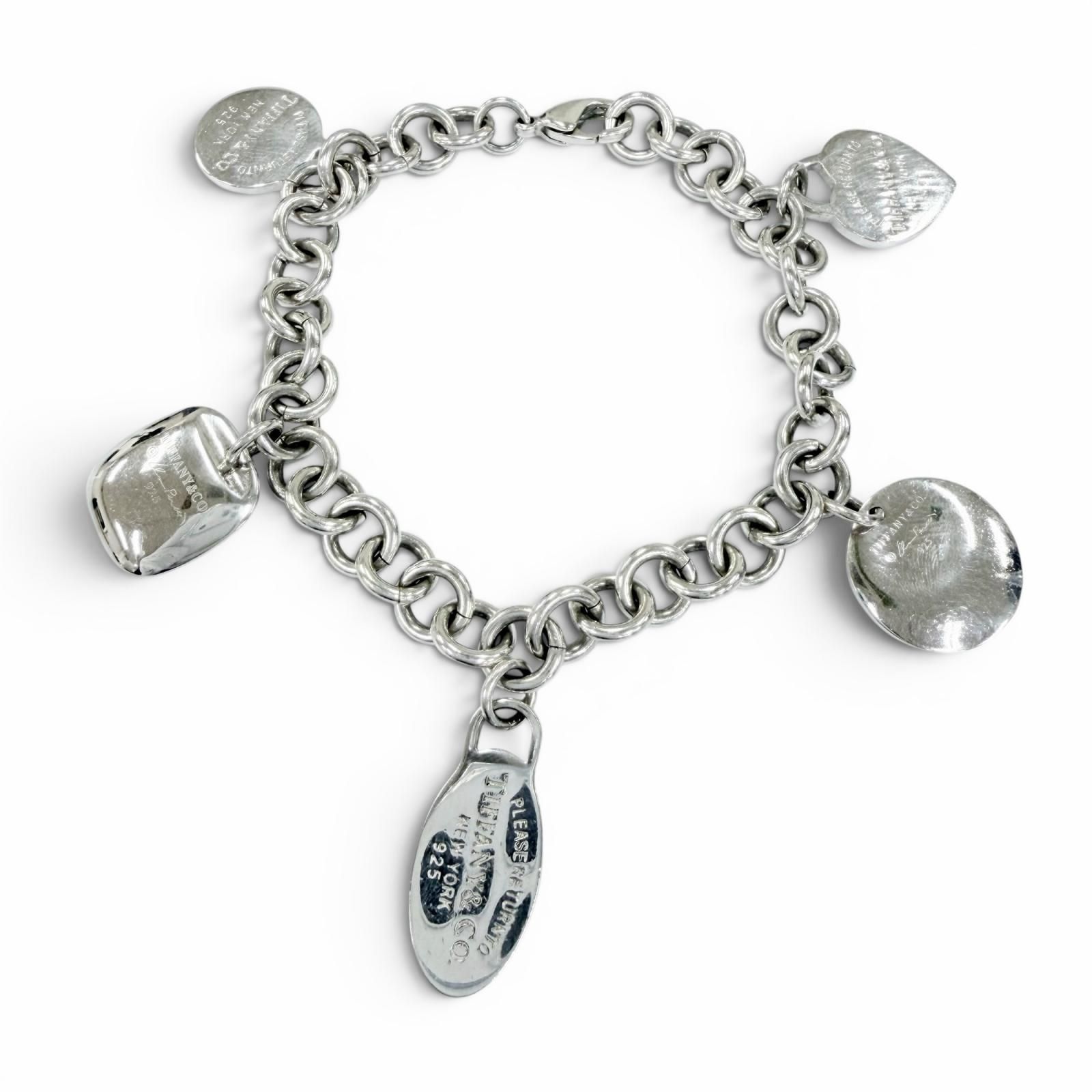 美品☆TIFFANY&Co. ティファニー リターントゥ マルチタグ 925 希少 ブレスレット アクセサリー シルバー 重量35.10g レディース メンズ