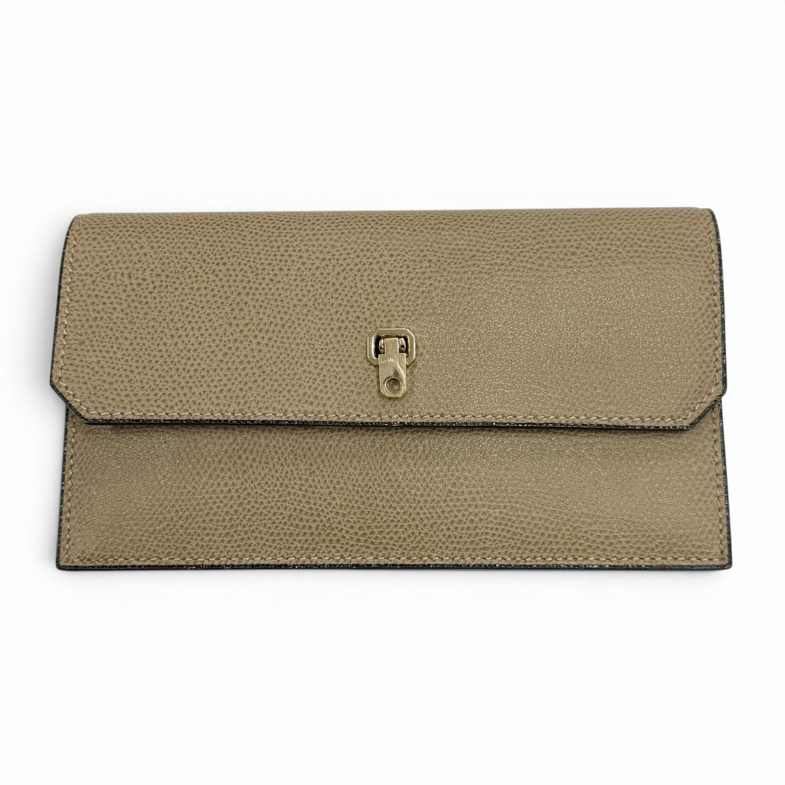 美品▼Valextra ヴァレクストラ SGBR0026028LOCPL99 シティウォレット レザー カードケース付き 長財布 グレージュ ゴールド金具 イタリア製 メンズ 箱・保存袋付き 定価160,600円