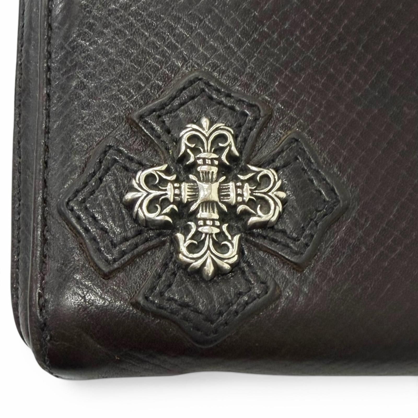 良品□CHROME HEARTS クロムハーツ REC F ZIP レザー フィリグリー 
