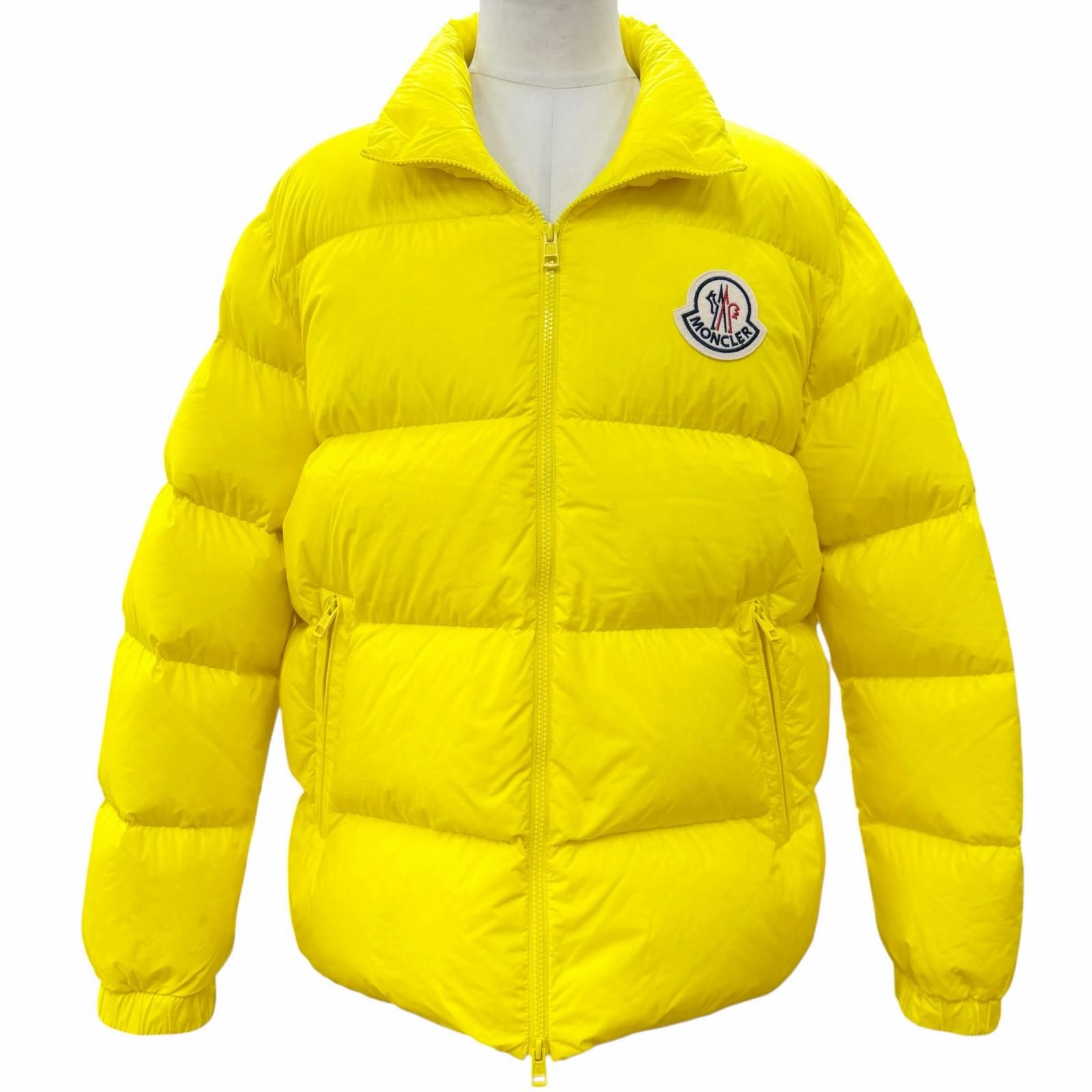 美品▼MONCLER モンクレール 23-24AW CITALA シタラ ロゴワッペン付き ダブルジップアップ ダウンジャケット イエロー 3 正規品 メンズ