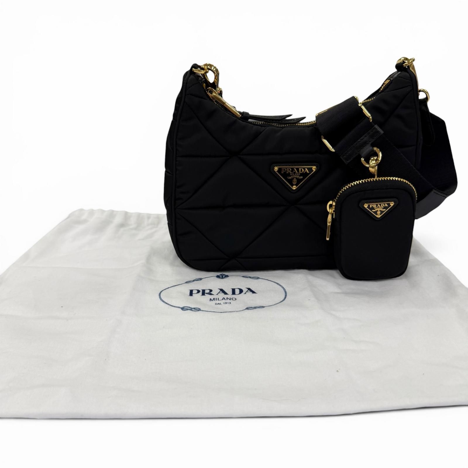 極美品☆PRADA プラダ 1BC151 パデッドRe-Nylon ショルダーバッグ 