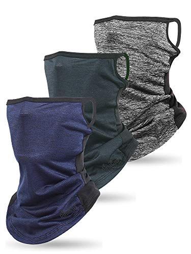 [DaLaCa] フェイスカバー uvカット 日焼け防止 UPF50+ レディース メンズ 呼吸しやすい すぐに乾く 耳掛けタイプ (3色セット)mi 8000ca9a