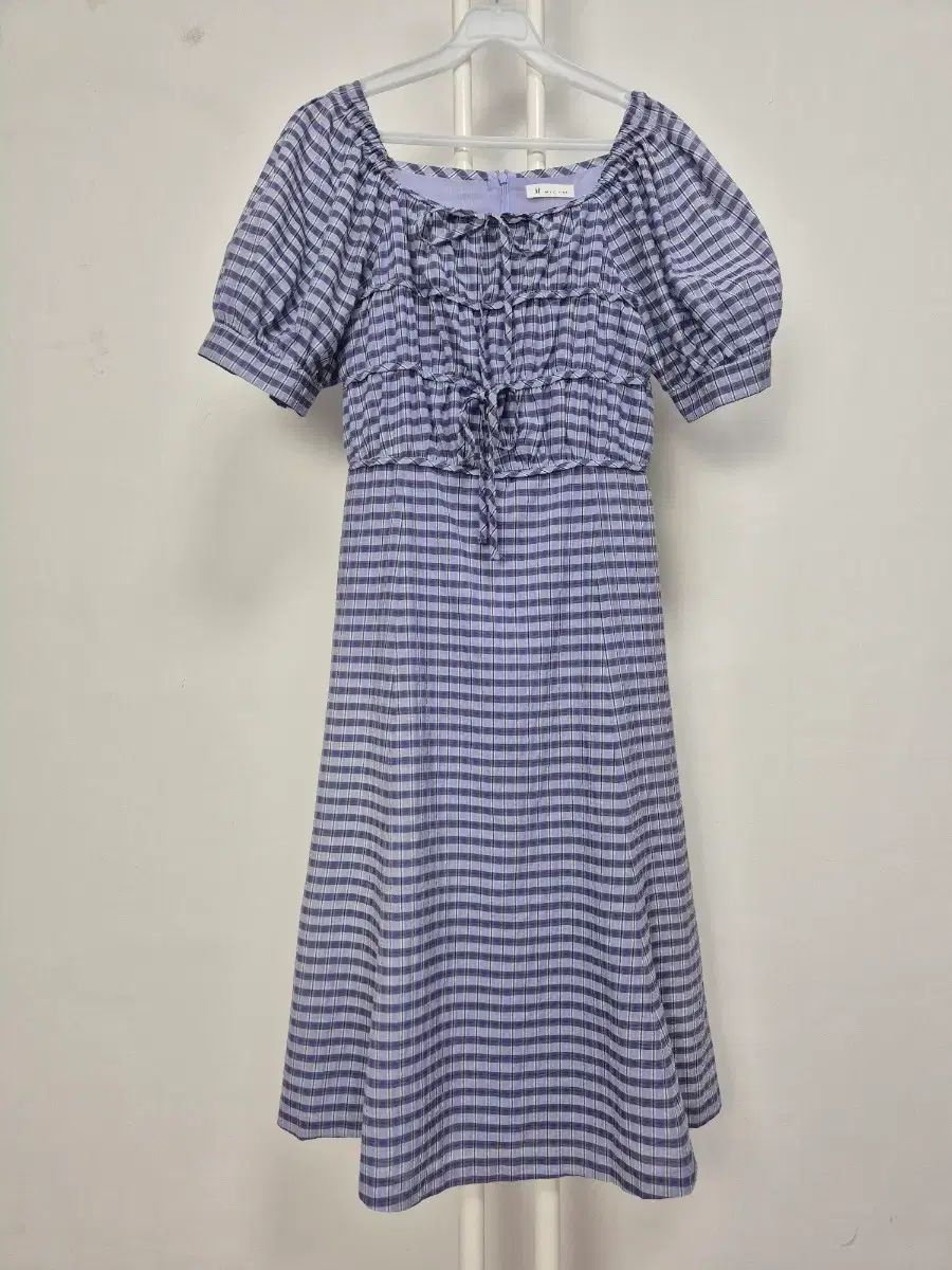 イッミシャ CHECK パフ 半袖 Long ONE PIECE