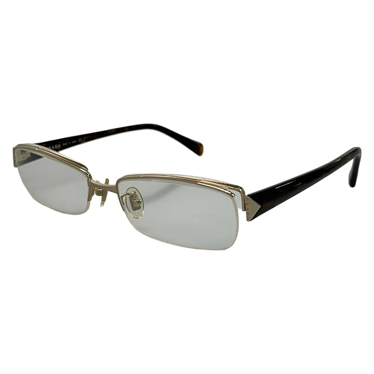 プラダ PRADA メガネ VPR64N - クリア×ダークブラウン×ライトブラウン