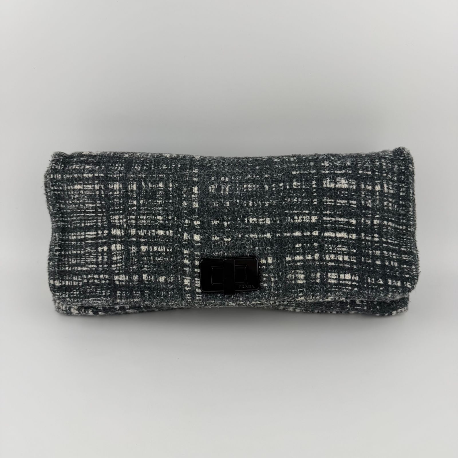 中古】PRADA プラダ クラッチバッグ ツイード グレー ヴィンテージ 中古】PRADA プラダ クラッチバッグ ツイード グレー ヴィンテージ