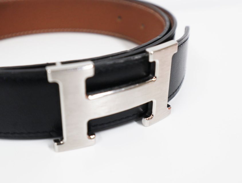 エルメス  HERMES コンスタンス  シルバー リバーシブル  レザー ブラック  サイズ85  Y刻 ユニセックスベルト エルメス HERMES コンスタンス シルバー リバーシブル レザー ブラック