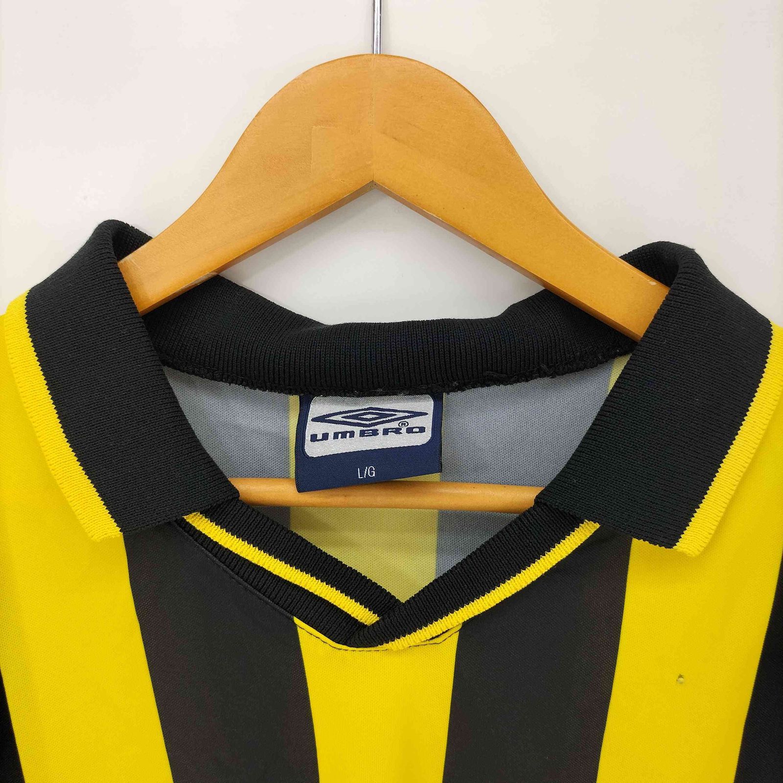 アンブロ UMBRO 00S ロゴ刺繍 ストライプ ゲームシャツ メンズ import