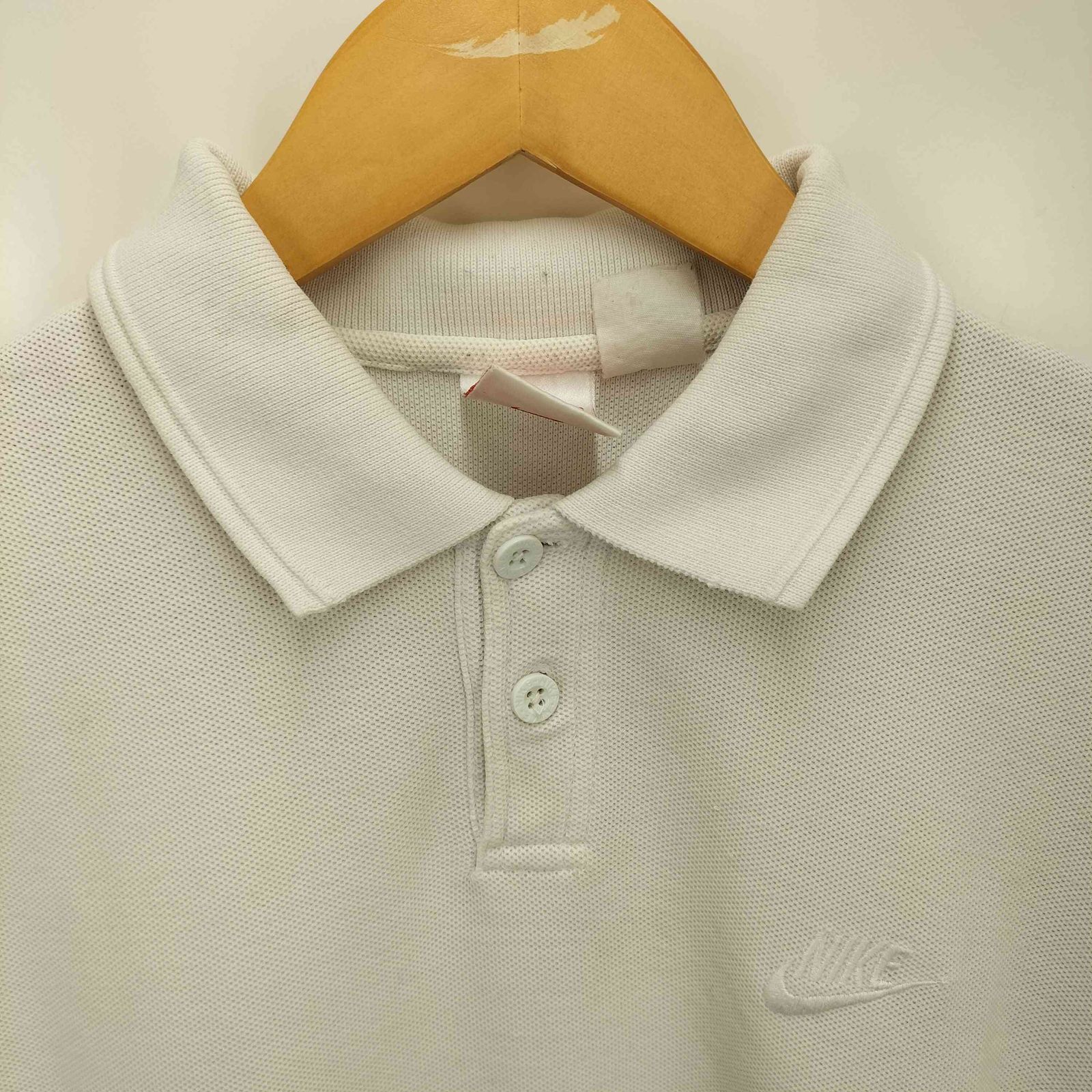 ナイキ NIKE 80-90S 赤白タグ 同色 ロゴ 刺繍 S/S ポロシャツ メンズ