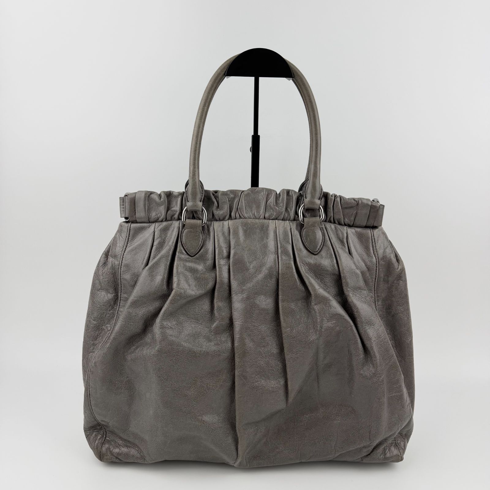 中古】MIU MIU ミュウミュウ ナッパクリスタル ハンドバッグ 
