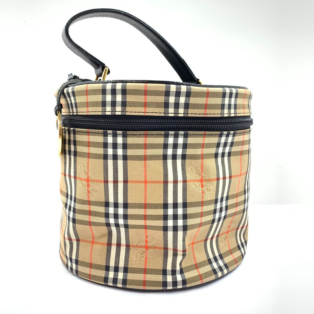美品　BURBERRY バニティバッグ　シャドーホース　ノバチェック　バッグ バーバリー バニティ レザー キャンバス ノバチェック シャドーホース