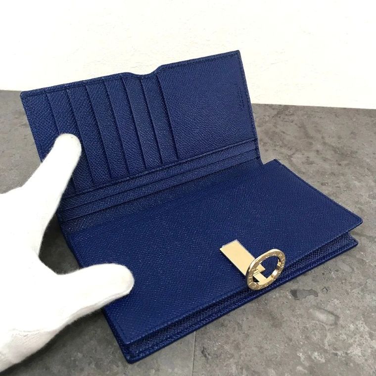 送料込み！ 未使用品 BVLGARI 長財布 ブルー ブルガリブルガリ 箱付き 