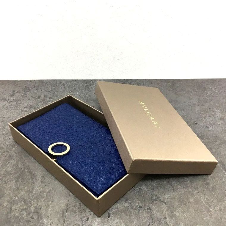 送料込み！ 未使用品 BVLGARI 長財布 ブルー ブルガリブルガリ 箱付き 