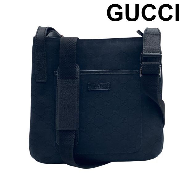 ● グッチ GUCCI ショルダーバッグ メッセンジャーバッグ GGモノグラム スクエア型 黒 ブラック GGキャンバス メンズ 6D248