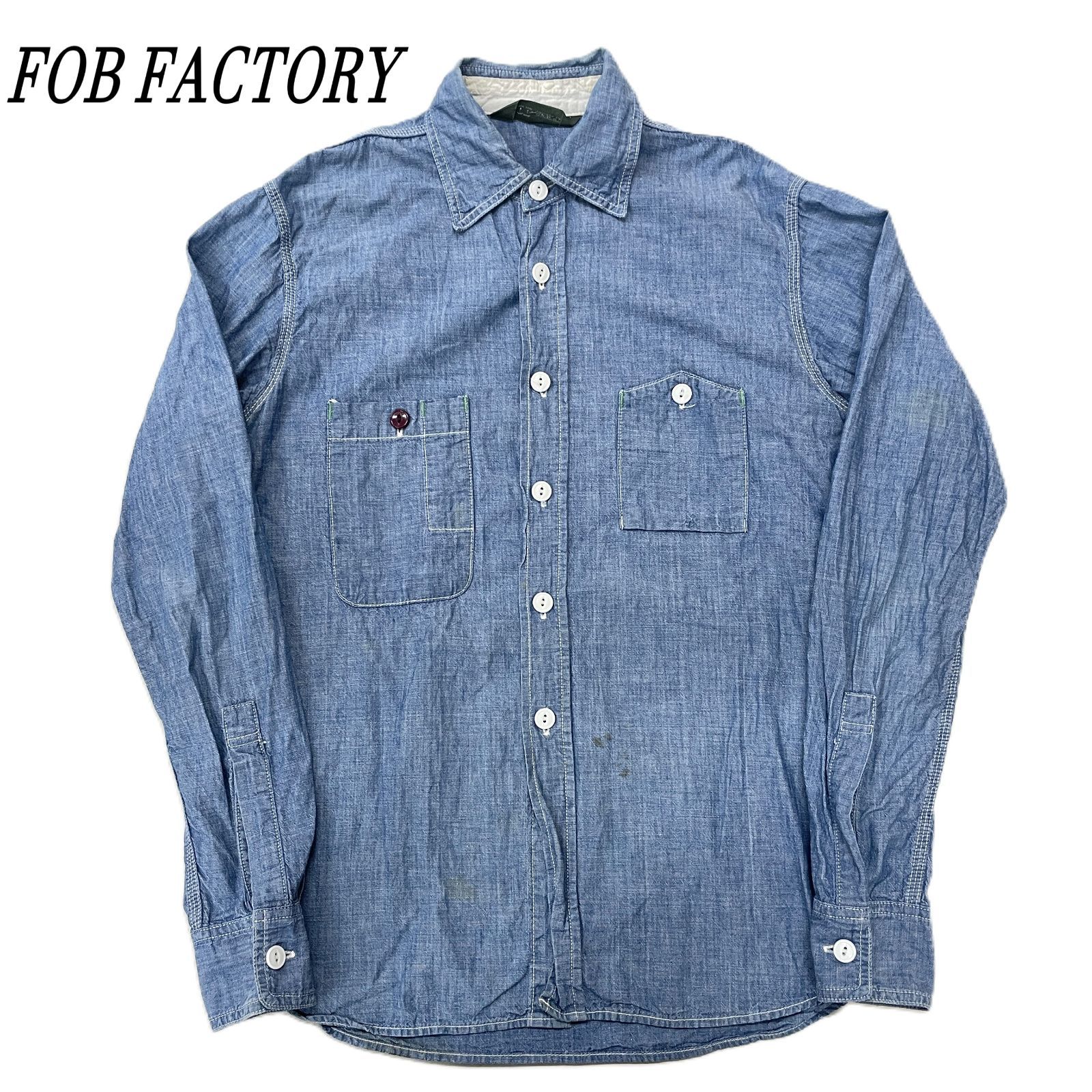 FOB FACTORY エフオービーファクトリー シャンブレーシャツ M BLU/ブルー 4,420円