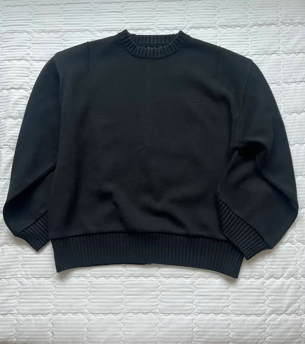 50 SONGZIO HOMME(ソンジオ・オム) コレクション エンブロイダード ニット - ブラック