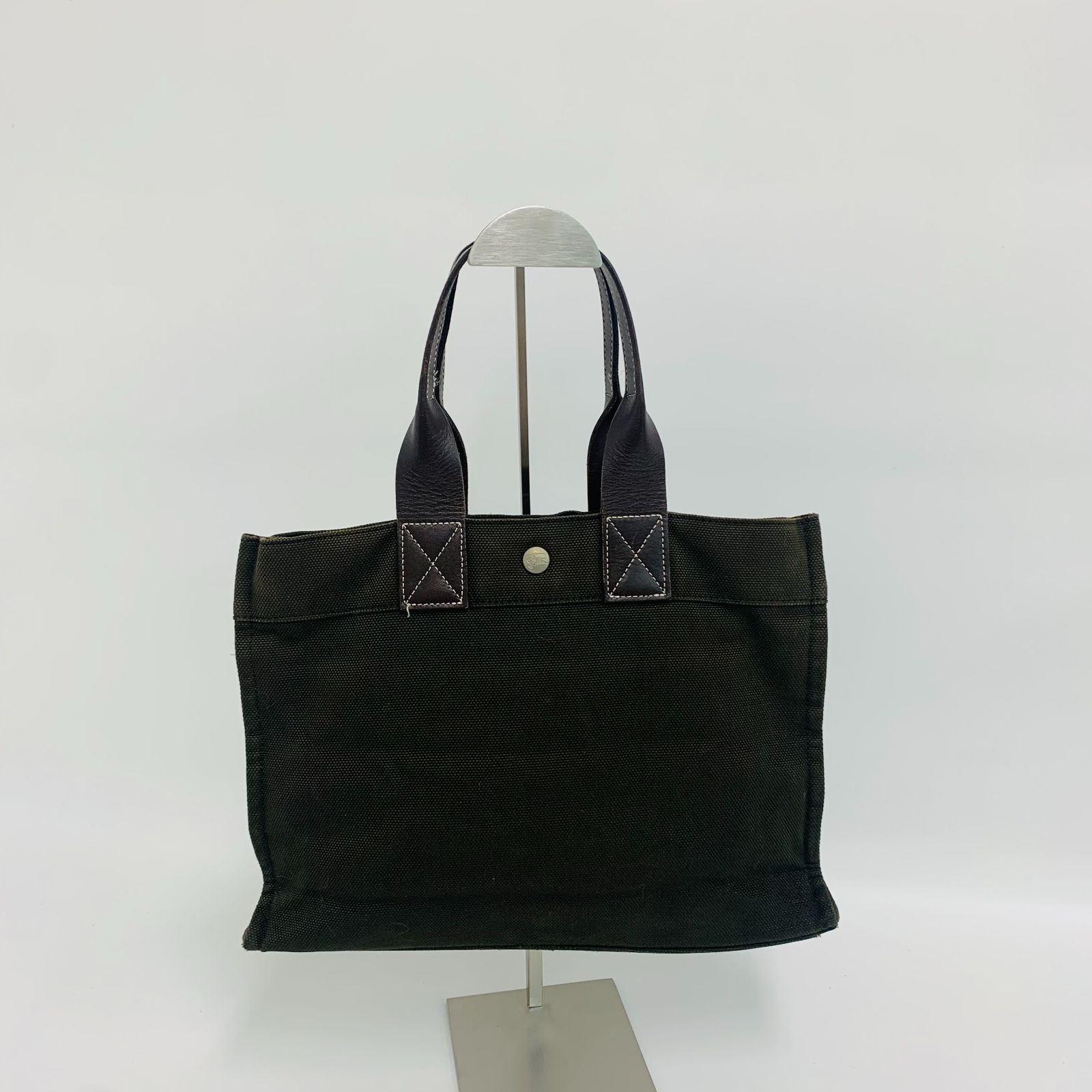 希少色】BURBERRY バーバリー トートバッグ キャンバス レザー 深緑 