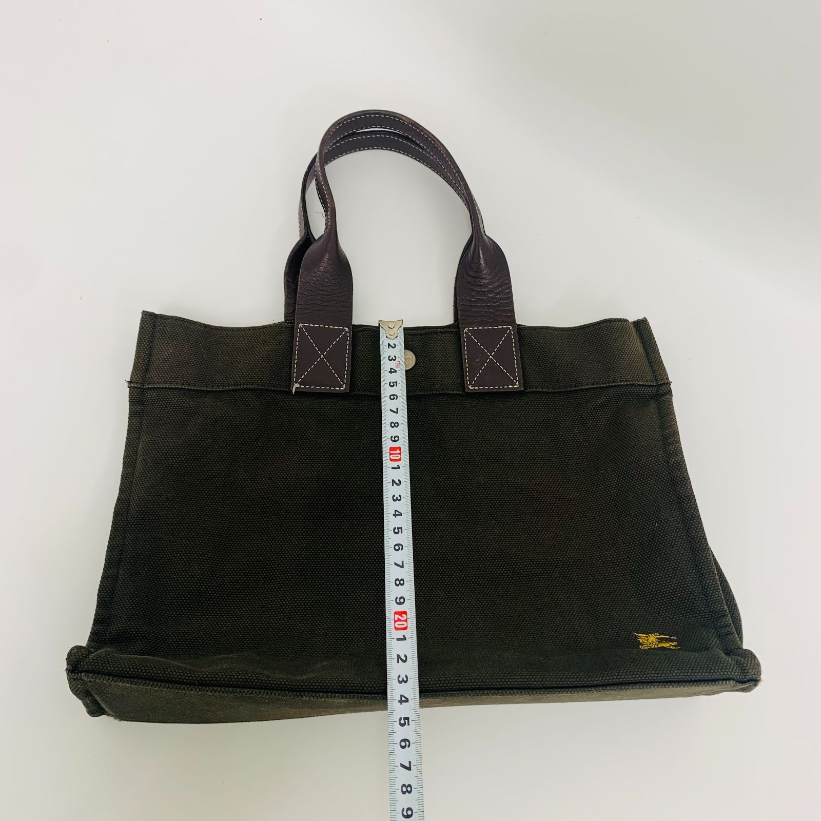 希少色】BURBERRY バーバリー トートバッグ キャンバス レザー 深緑 