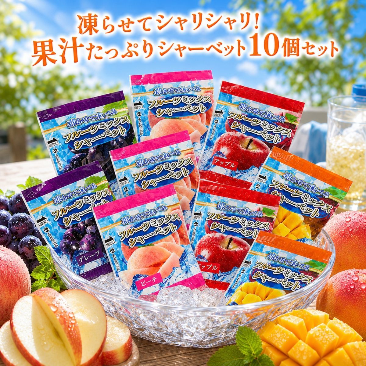 コストコ フルーツシャーベット 10個入 4種アソート - メルカリ