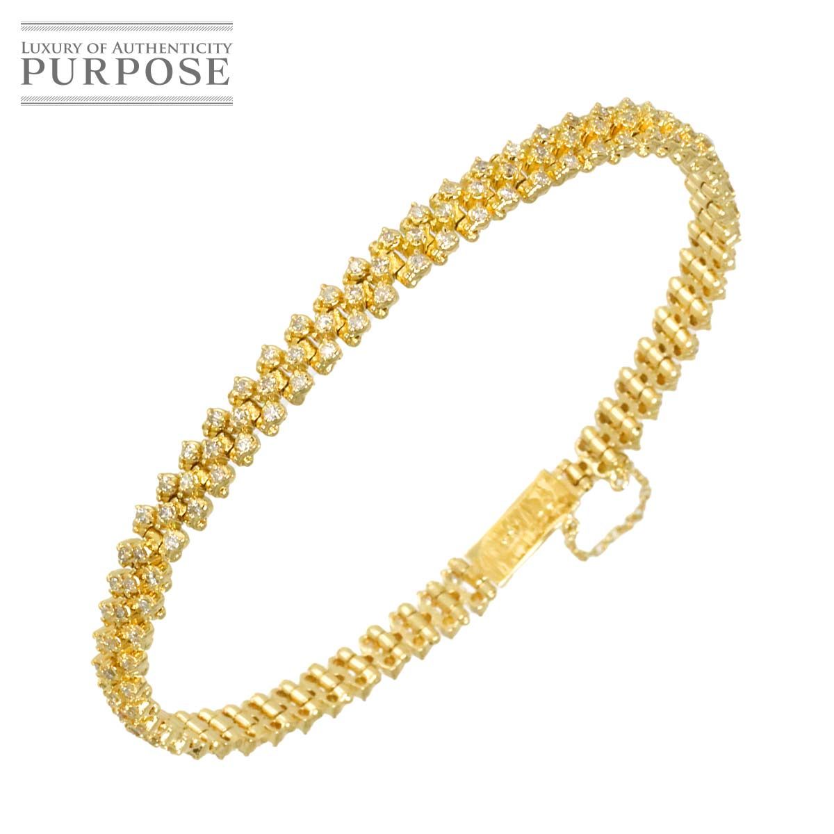 ダイヤ 1.00ct ブレスレット 18cm K18 YG イエローゴールド 750 Diamond Bracelet 90322483