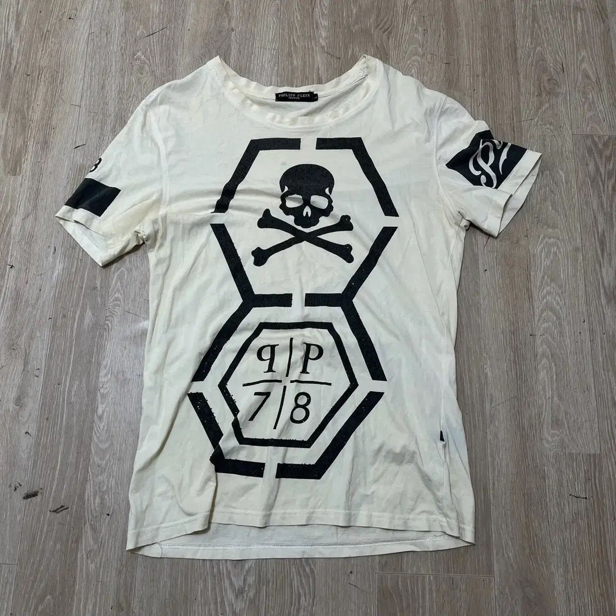 PHILIPP PLEIN(フィリッププレイン) オム ドクロ プリンティング ラウンド 半袖Tシャツ L/100