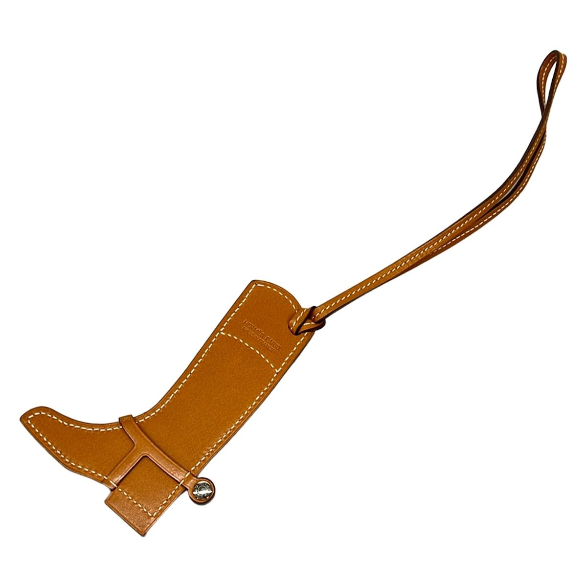 HERMES(エルメス) キーホルダー(チャーム)美品 バドックブーツ カプシーヌ×ゴールド