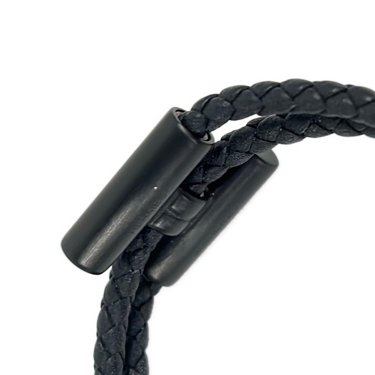 HERMES(エルメス) ブレスレット美品 トゥルニス 黒 編み込み/マット