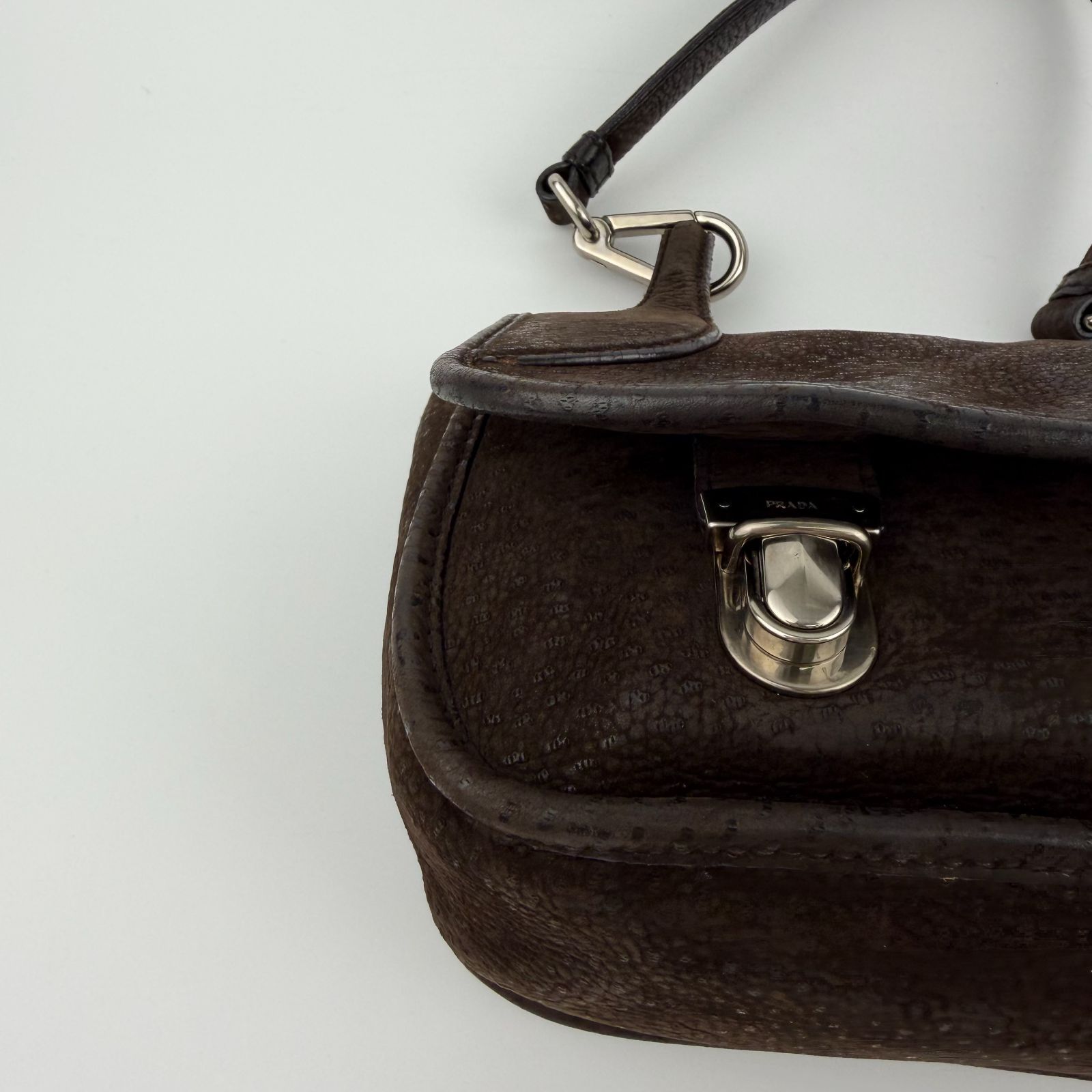 中古】PRADA プラダ ショルダーバッグ ホーボーバッグ ブラウン レザー 
