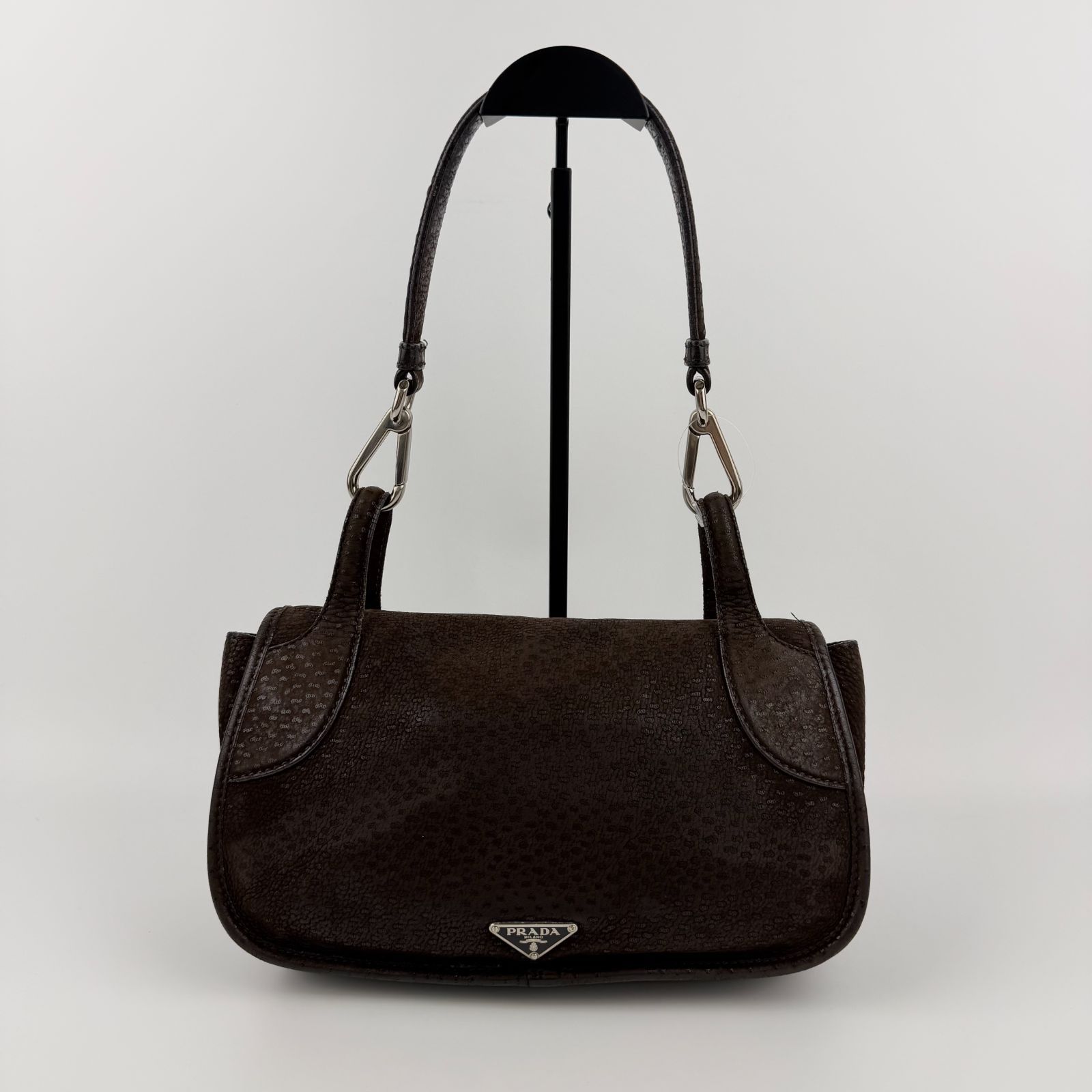 中古】PRADA プラダ ショルダーバッグ ホーボーバッグ ブラウン レザー 