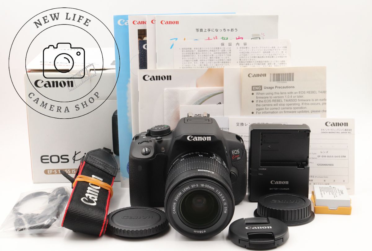 シャッター回数２回試し撮りのみ☆Canon キャノン EOS Kiss X7i デジタル一眼カメラ レンズキット 18-55 3.5 5.6 IS STM 新同品 ##17681/82
