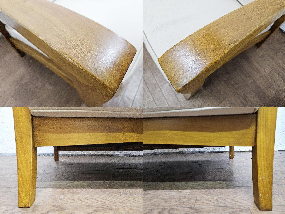 □スキャンティーク SCANTEAK 天然木 チーク無垢 二人掛けソファ イス