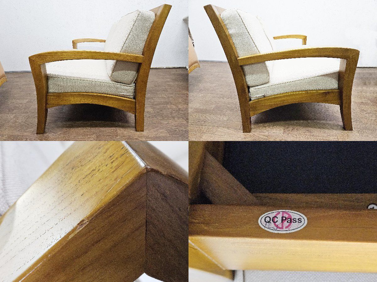 □スキャンティーク SCANTEAK 天然木 チーク無垢 二人掛けソファ イス