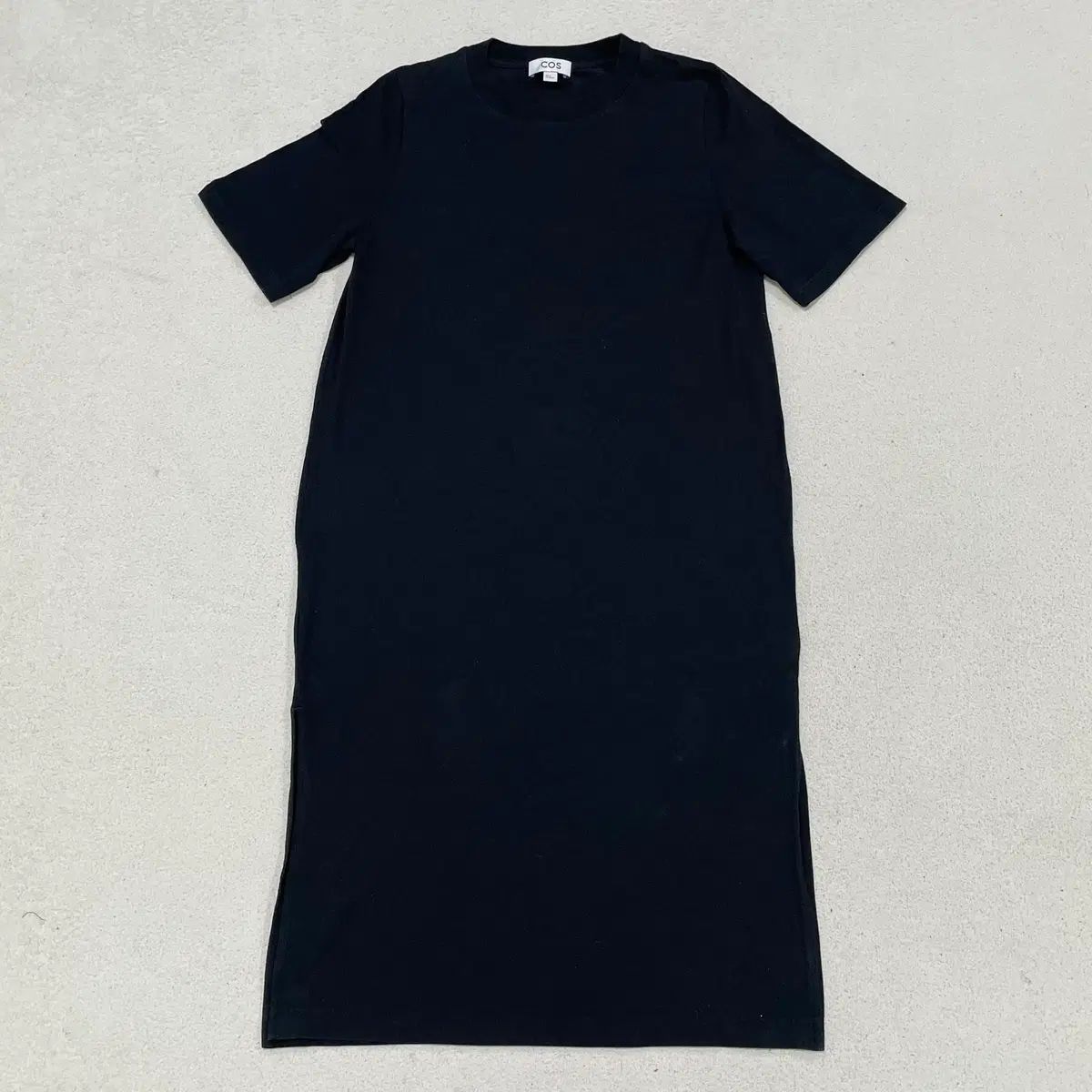 EUR(XS) COS ラウンドネック スリット 半袖 ロング ONE PIECE 0519-2