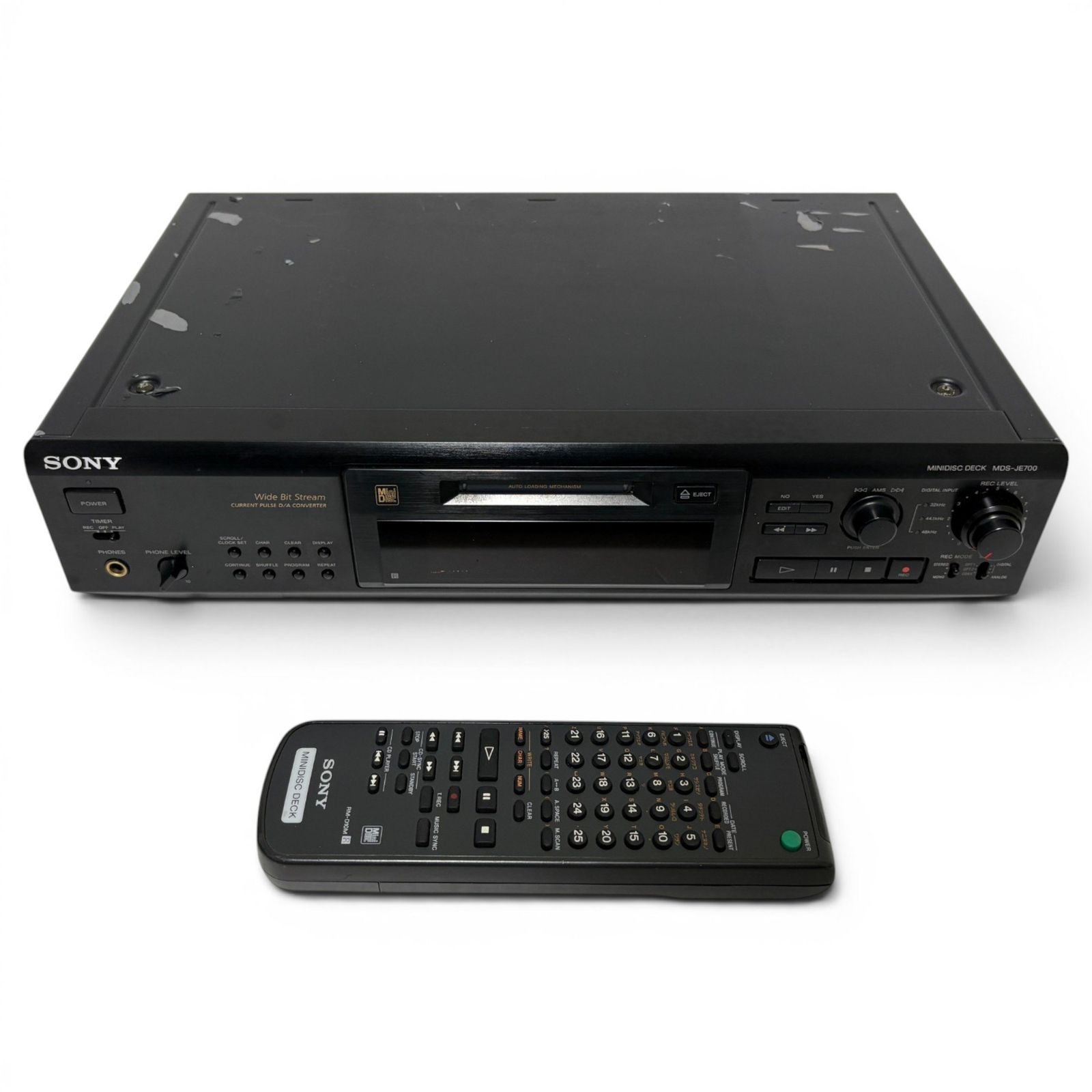 〇 ソニー SONY MDS-JE700 ブラック MDレコーダー MDデッキ ワイド