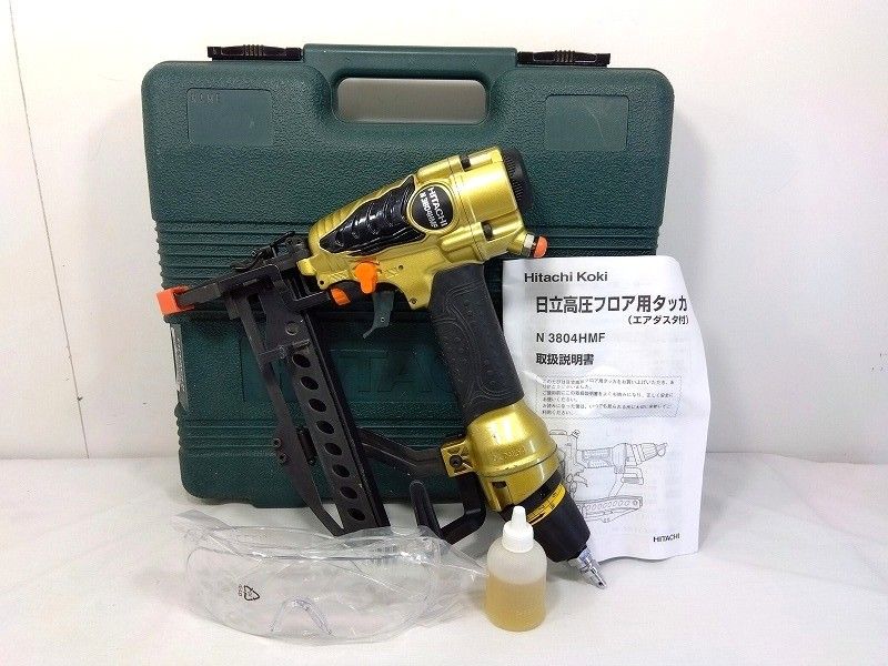 26g-514k 【中古】HITACHI 日立　高圧フロア用タッカ　N3804HMF　ケース付き