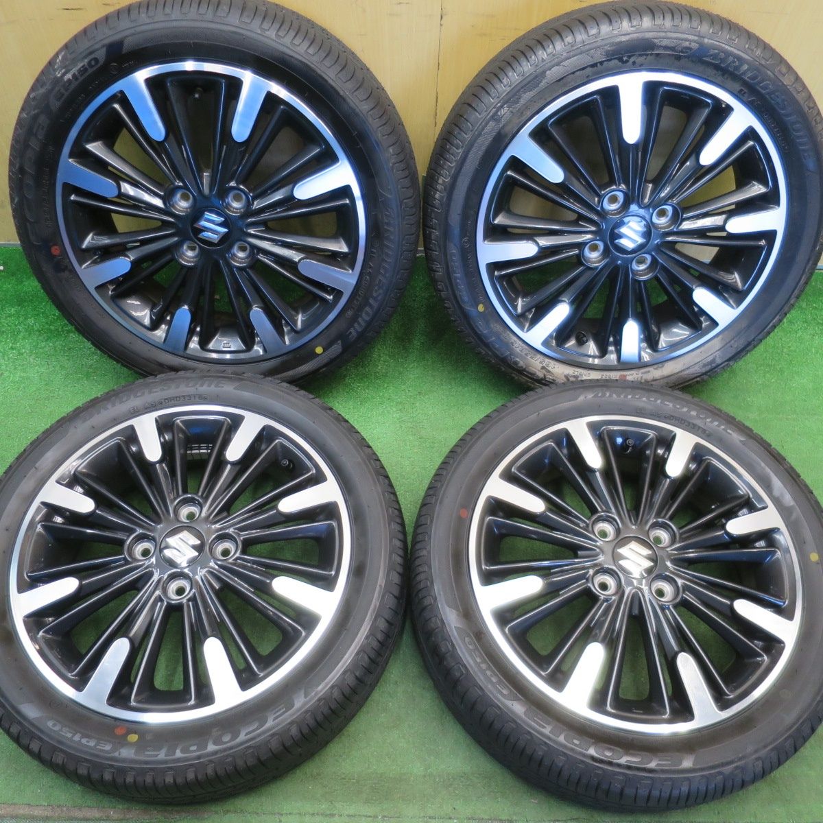 ほぼ未使用！キレイ★スズキ MK53S スペーシア カスタム 純正 165/55R15 ブリヂストン エコピア EP150 15インチ PCD100/4H★6051001NJノ