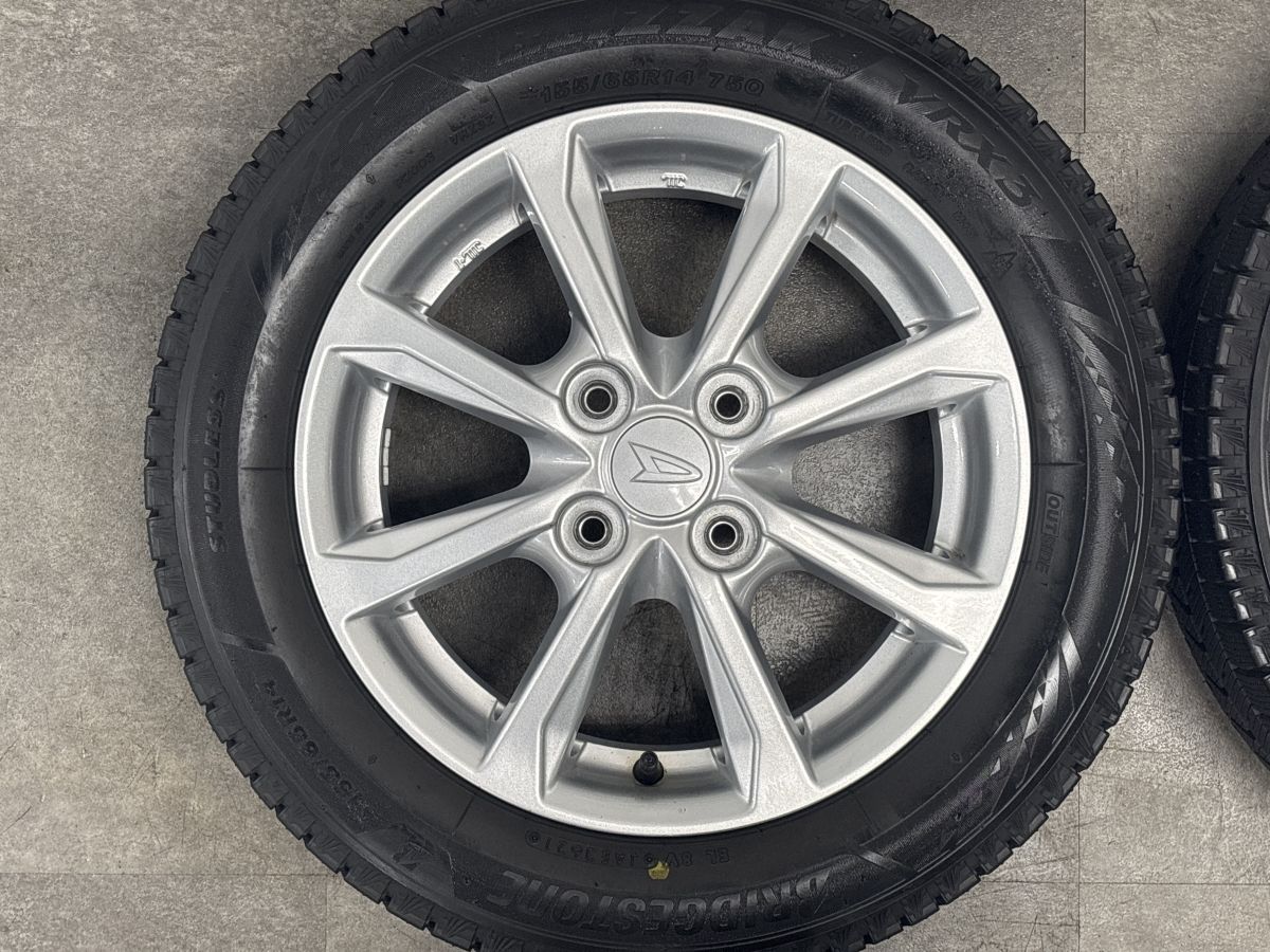 超バリ溝 VRX3付 美品】ダイハツ ミライース 純正 14in 4.5J +45