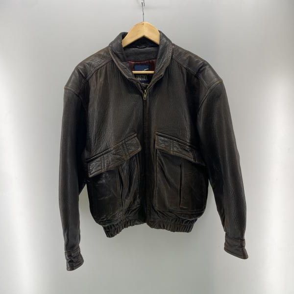 【中古】COMSTOCK 90s ラムレザー ブルゾン ブラウン サイズM　コムストック[24]