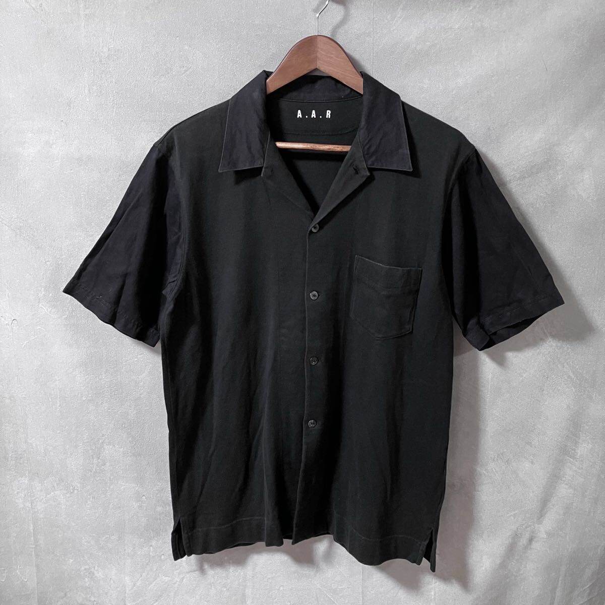 A.A.R D'URBAN × Yohji Yamamoto ヨウジヤマモト × ダーバン 90's archive コットン 袖 切り替え オープンカラー シャツ size.F ブラック