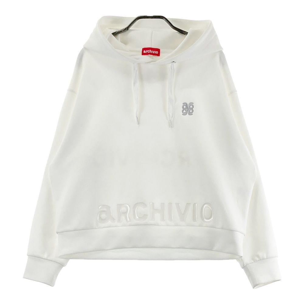 サイズ：40 ARCHIVIO アルチビオ 2025年モデル パーカー ダンボールニット ホワイト系 [240101640527] ゴルフウェア レディース ストスト