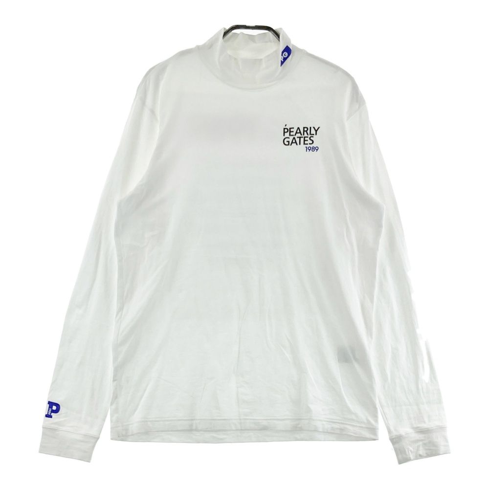 サイズ：5 PEARLY GATES パーリーゲイツ 2025年モデル ハイネック 長袖Tシャツ ホワイト系 [240101677019] ゴルフウェア メンズ ストスト