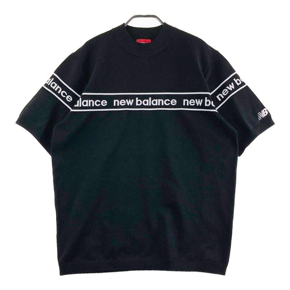 サイズ：6 NEW BALANCE GOLF ニューバランス 2025年モデル 半袖ニットセーター ロゴライン ブラック系 [240101688148] ゴルフウェア メンズ ストスト