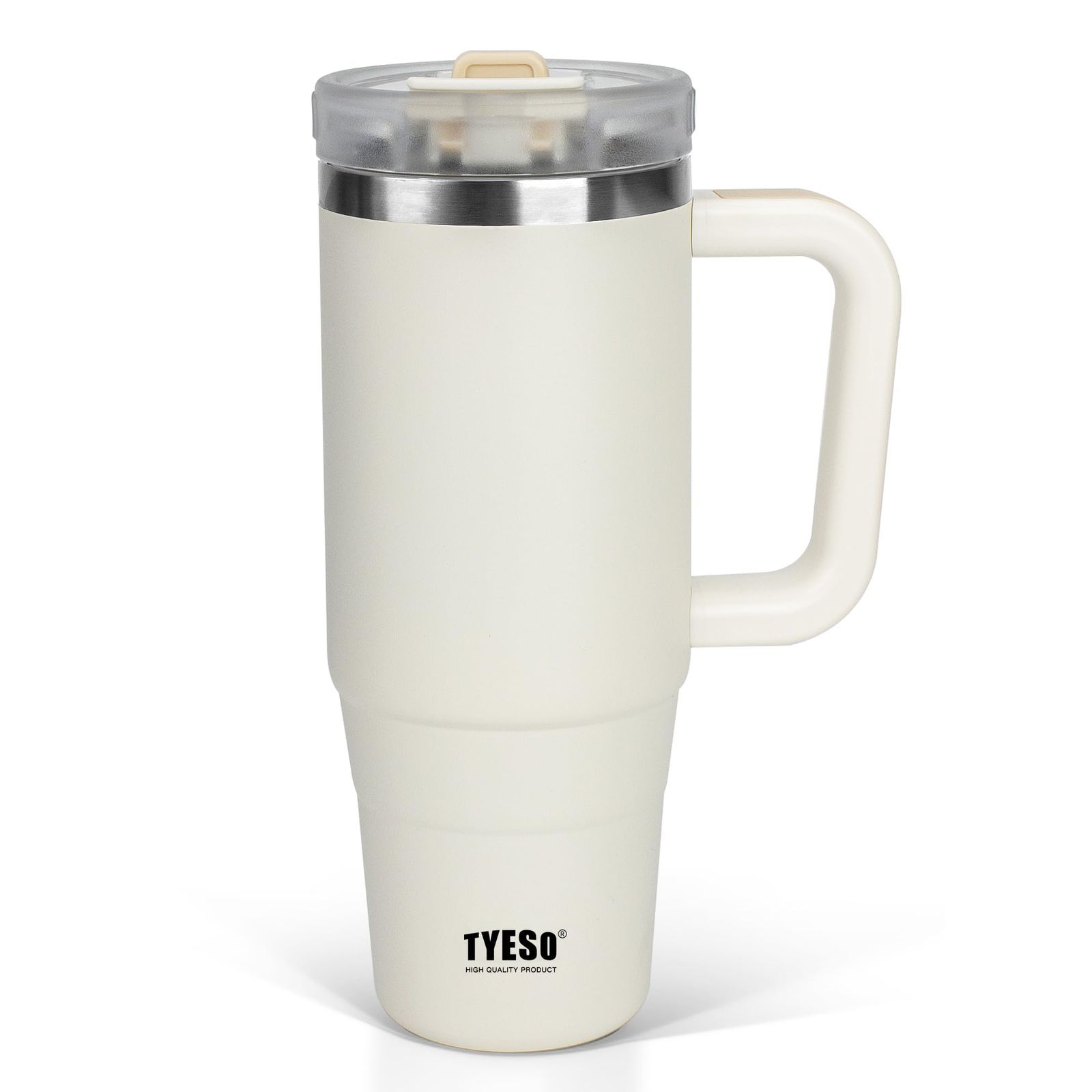 TYESO タンブラー 1.2L 水筒 保冷 ステンレスボトル ウォーターボトル ストロー 取っ手付き ジョッキ アウトドア 真空断熱 二重構造 広口 大容量 直飲 女の子 男の子 1200ml ホワイト★ 67ff5e94
