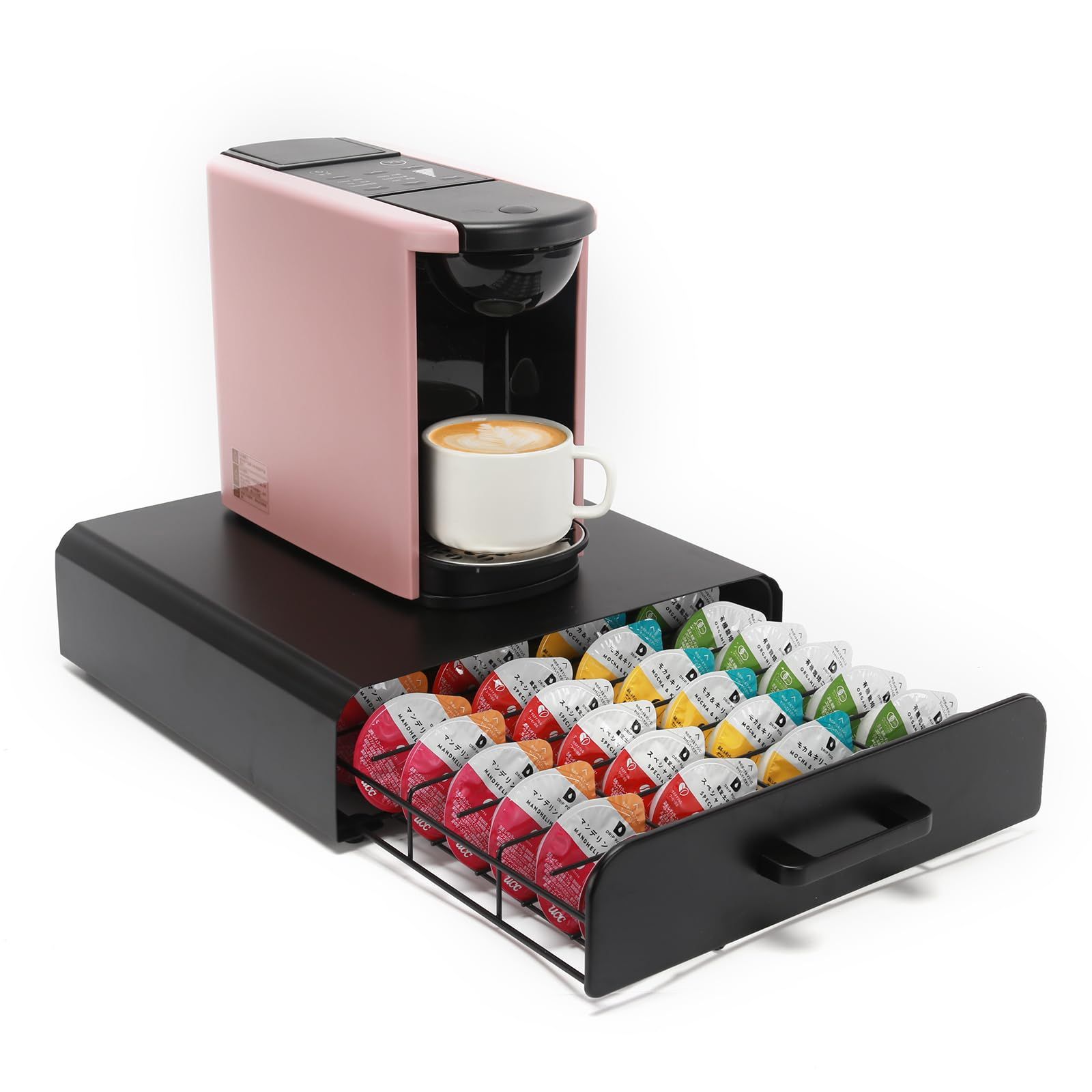 Horevo UCCドリップポッドカプセル用コーヒーカプセル収納引き出し, コーヒーカプセル オーガナイザー, コーヒーカプセル ホルダー, コーヒーメーカー スタンド,メタル, 32カプセル用.★ 13aa9090
