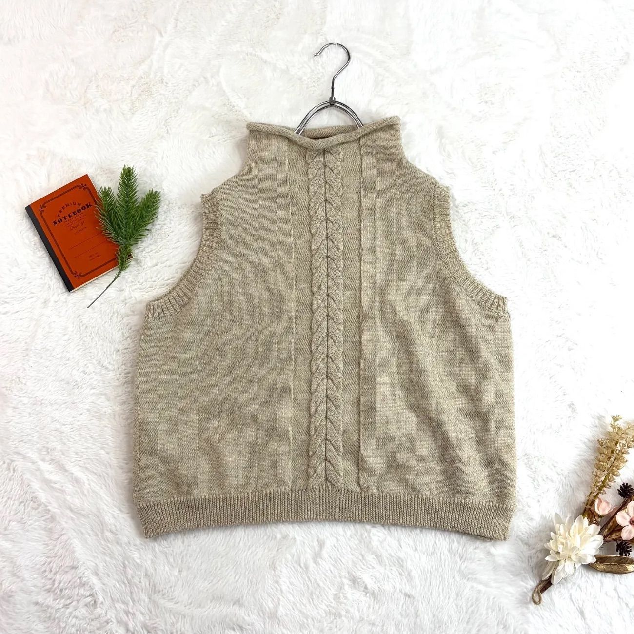 日本製 Cotton House Aya コットンハウスアヤ ボトルネック ノースリーブ ニット セーター プルオーバー ハイネック レディース 4,050円