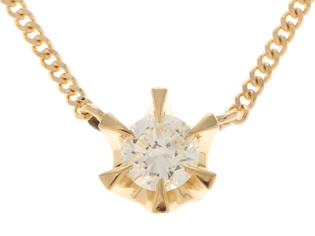 JEWELRY　貴金属・宝石　ダイヤモンド　ネックレス　1粒ダイヤ　K18　ゴールド　3.1g　D0.30ct　2120000360954　【200】